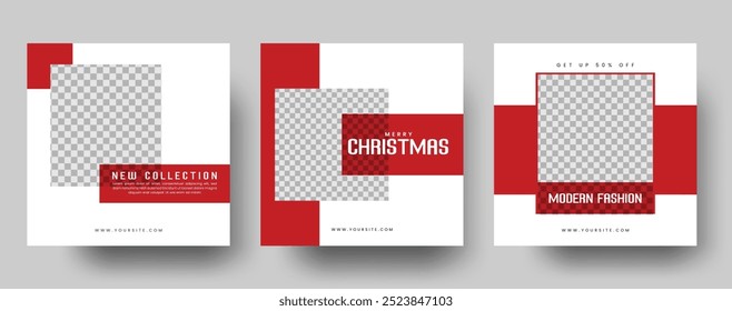 Merry Christmas sale social media web banner Instagram post template. fashion sale social media post