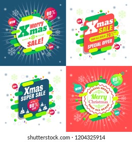 merry christmas sale special offer promotion banner