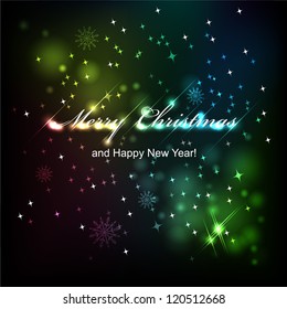 Merry Christmas. Salute- vector isolated on black background
