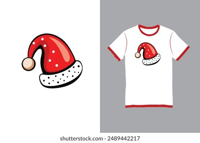Merry Christmas Santa cap Vector Illustration Design