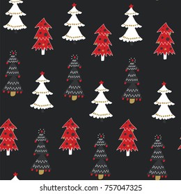 Merry Christmas Santa cartoon funny doodle seamless pattern
