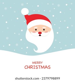 Merry Christmas and Santa. Cartoon vector graphics.