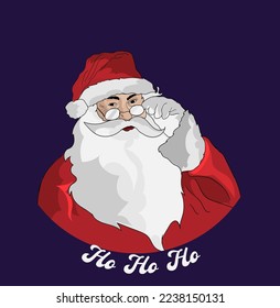 Merry Christmas with Santa Claus art vector illustration.