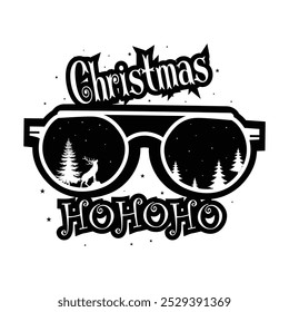 Merry Christmas with Santa claus background T-shirt design