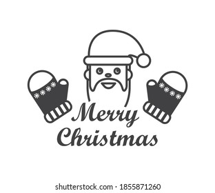 Merry Christmas. santa claus character. Christmas greeting card template. Happy winter holidays poster