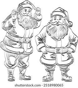 Merry Christmas Santa Claus character with Christmas tree Xmas holiday banner background. Greeting card, web poster template. Christmas vector illustration in flat cartoon style