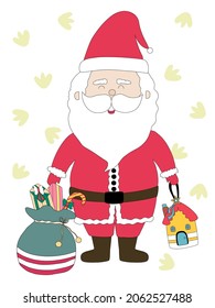 Merry Christmas with Santa Claus characters in various gestures Designed in doodle style for Christmas themes, decorations, cards, patterns, pillow patterns, t-shirts, stickers, digital print and more
