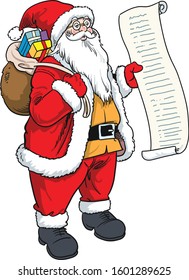 Merry Christmas! Santa Claus and checking list