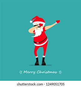 Merry Christmas! Santa Claus Dancing Dab Move. Greeting Christmas Card 2019