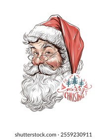 Merry Christmas, Santa Claus, Christmas Day, Vector illustration