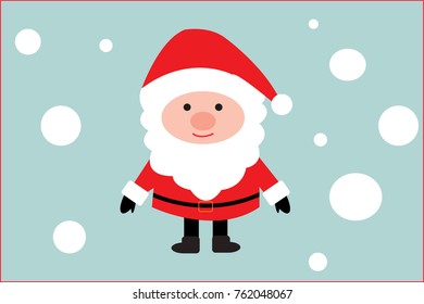 Merry Christmas. Santa Claus . Funny cartoon characters of New Year's. Vector illustration. Happy New Year 2018