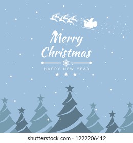 Merry Christmas with Santa Claus for Getting card, poster, brochure. Vector illustration