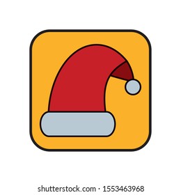 merry christmas santa claus hat icon vector illustration design