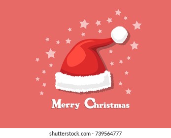 Merry Christmas Santa Claus hat isolated on background. Happy New Year and decoration element.vector illustration.