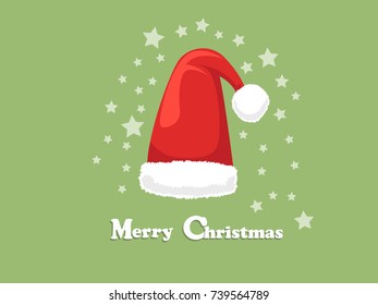 Merry Christmas Santa Claus hat isolated on background. Happy New Year and decoration element.vector illustration.