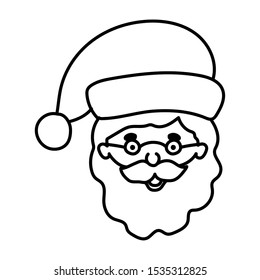 merry christmas santa claus head character vector illustration design