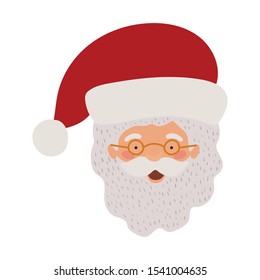 merry christmas santa claus head character vector illustration design