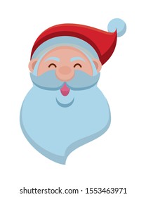 merry christmas santa claus head character vector illustration design