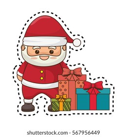 merry christmas santa claus kawaii character