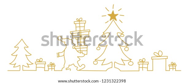 Merry Christmas Santa Claus Near Christmas Stock Vector