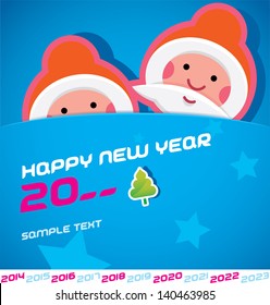 Merry Christmas, Santa Claus, New year 2014, 2015, 2016, 2017, 2018, 2019, 2020, 2021, 2022, 2023 Card, Badge, Icon, Symbol