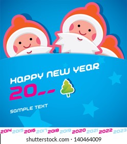 Merry Christmas, Santa Claus, New year 2014, 2015, 2016, 2017, 2018, 2019, 2020, 2021, 2022, 2023 Card, Badge, Icon, Symbol