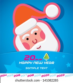 Merry Christmas, Santa Claus, New year 2014, 2015, 2016, 2017, 2018, 2019, 2020, 2021, 2022, 2023 Card, Badge, Icon, Symbol