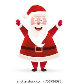 Merry Christmas! Santa Claus in Christmas on white background. Christmas greeting card. stock vector
