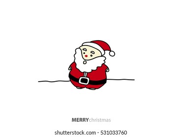 merry christmas, santa claus outline vector