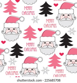 merry christmas santa claus pattern vector illustration