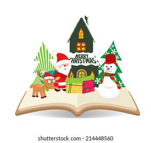 merry Christmas Santa Claus   snowman book
