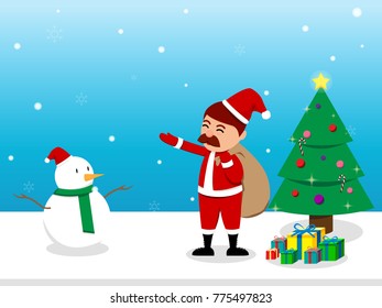 Merry christmas with santa claus they waiting for sent awesome memory for every one