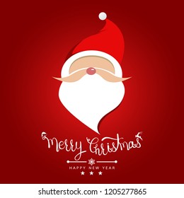 Merry Christmas with Santa Claus. Vector illustration