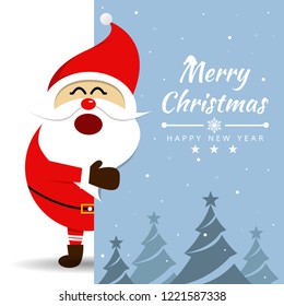 Merry Christmas with Santa Claus. Vector illustration