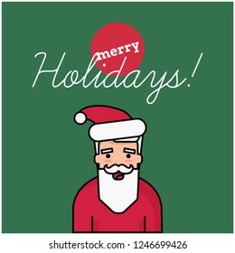 Merry Christmas with Santa Claus Vector Illustration