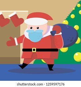 Merry Christmas! Santa Claus. Vector drawing