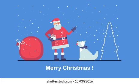 Merry christmas santa claus ilustración vectorial