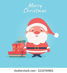 Merry Christmas Santa Claus. Vector illustration 