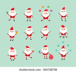 merry christmas santa claus vector set