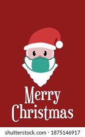 Merry christmas with santa claus wearing mask