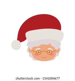 merry christmas santa claus wife character vector illustration design