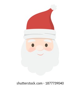 Merry Christmas Santa Claus. Winter clothes. Christmas vector illustration on white background