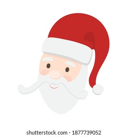 Merry Christmas Santa Claus. Winter clothes. Christmas vector illustration on white background