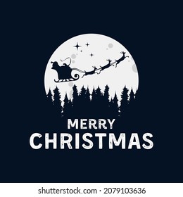 merry christmas with santa clause logo design