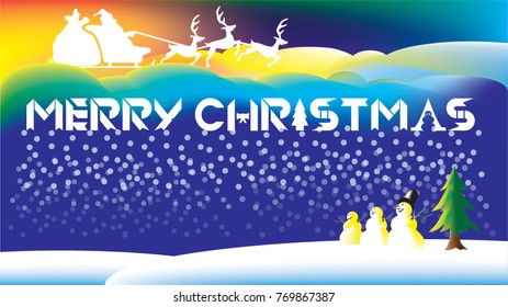 merry christmas santa cluas blue background