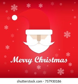 Merry christmas with santa face vector desing 