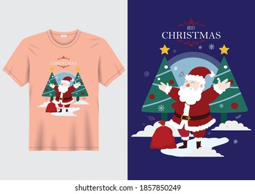 Merry Christmas, Santa, and happy new year.- Vintage Vector graphic typographic design for poster, label, badge, logo, icon or t-shirt/Christmas graphic prints set, t shirt designs
