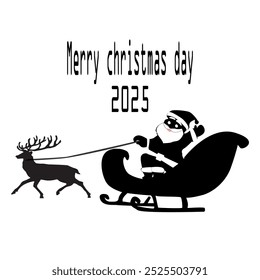 Merry Christmas from Santa on white background.