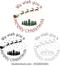 Merry Christmas Santa, Reindeers, Xmas Trees Decor for Winter Posters, Holiday Banners, Stickers, Postcards, Kitchen Decor, Holiday Meals, and North Pole Themed Designs.