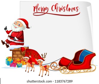 Merry Christmas santa and sleigh concept illustration